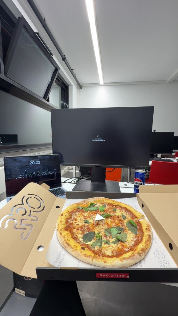 Late night pizza at work